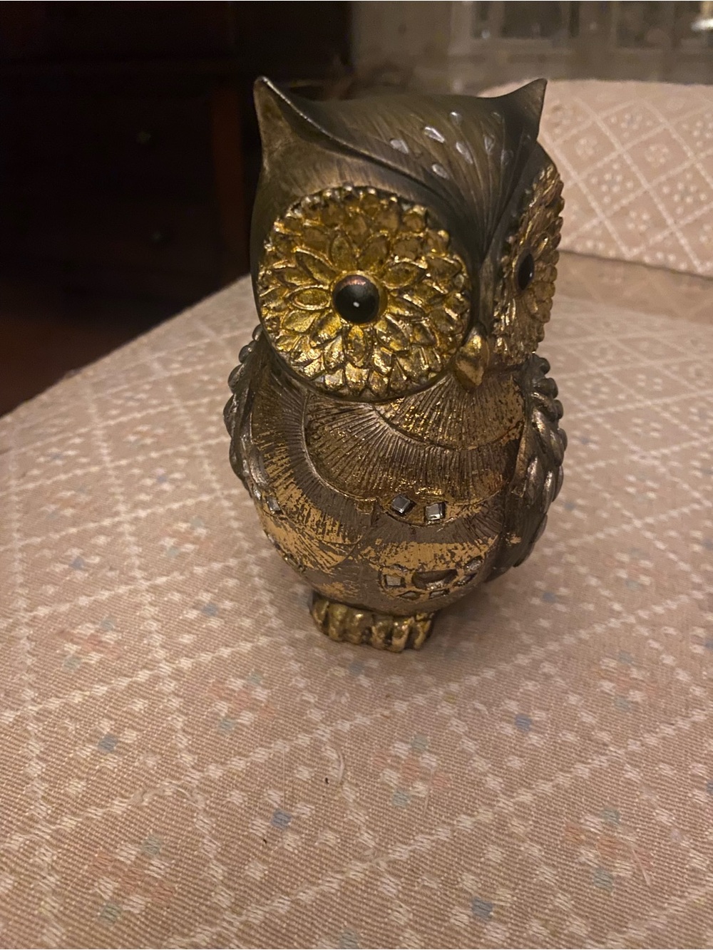 Decorative Gold Owl Figurine - Home Accents